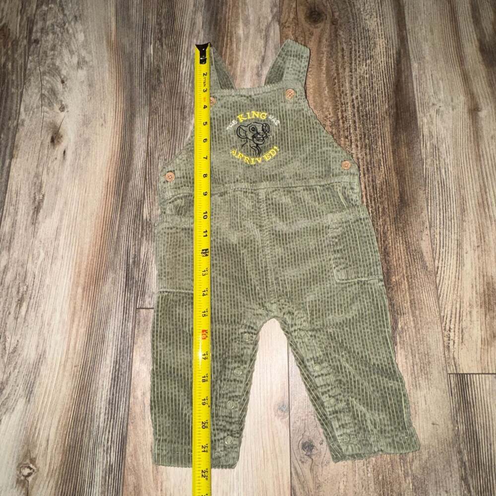Disney Baby The Lion King Simba Corduroy Overalls Green 12M - Picture 5 of 6
